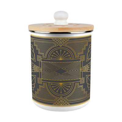 Purely Home Vintage Glamour Food Waste Caddy - Metal 2L Decorative Kitchen Compost Bin - Black - Image 3