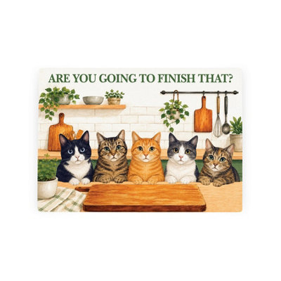Purely Home Curious Cats Worktop SaverSmall Textured Glass Chopping Board from B&Q