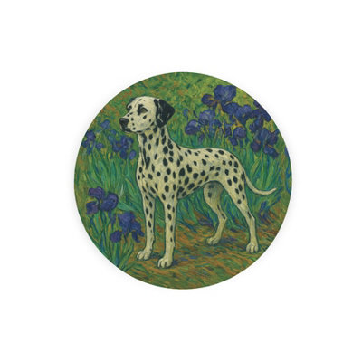 Purely Home Van Gogh Dalmatian Textured Glass Round Trivet - Small Kitchen Chopping Board - Blue - Image 3