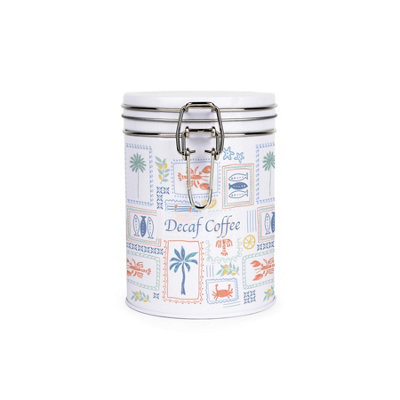Purely Home Mediterranean Summer Clip-Lid Kitchen Storage Canister - Decaf Coffee - Image 3