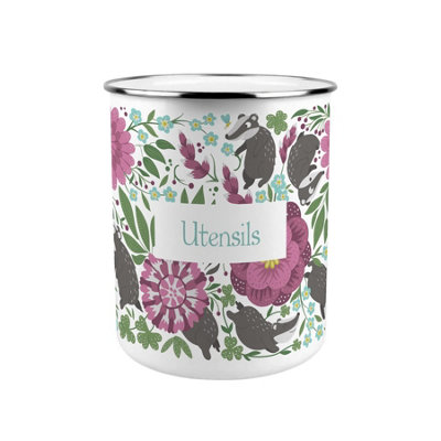Purely Home Badgers & Flowers Kitchen Utensil Holder from B&Q
