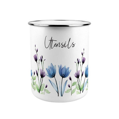 Purely Home Blue & Purple Floral Kitchen Utensil Holder from B&Q