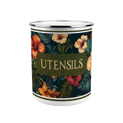 B&Q -  Dark Hibiscus Flowers Kitchen Utensil Holder
