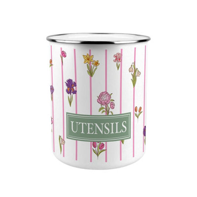 Purely Home Floral Stripes Kitchen Utensil Holder from B&Q