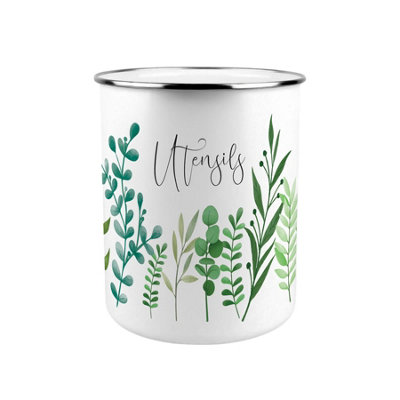 B&Q -  Green Foliage Kitchen Utensil Holder