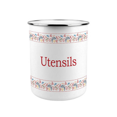 Purely Home Floral Embroidery Kitchen Utensil Holder from B&Q