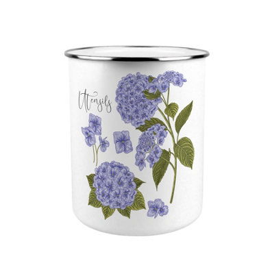 Purely Home Purple Hydrangeas Kitchen Utensil Holder from B&Q