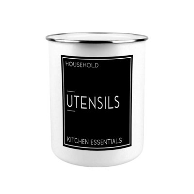 Purely Home Black Minimalist Kitchen Utensil Holder from B&Q