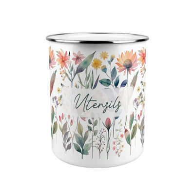 Purely Home Pastel Flowers Kitchen Utensil Holder from B&Q