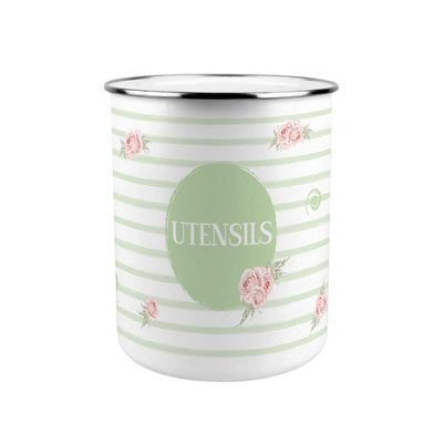 Purely Home Roses & Stripes Kitchen Utensil Holder from B&Q