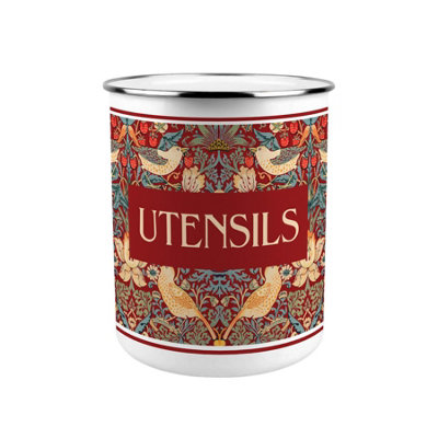 B&Q -  Strawberry Thief Red Kitchen Utensil Holder