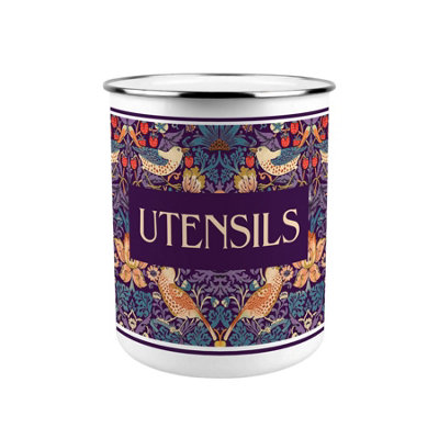Purely Home Strawberry Thief Purple Kitchen Utensil Holder from B&Q