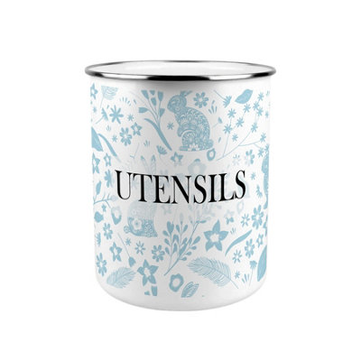 Purely Home Blue Wild Rabbits Kitchen Utensil Holder