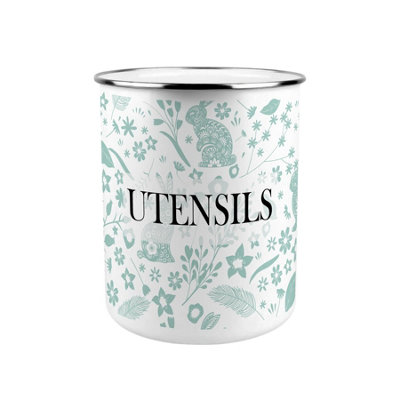 Purely Home Green Wild Rabbits Kitchen Utensil Holder
