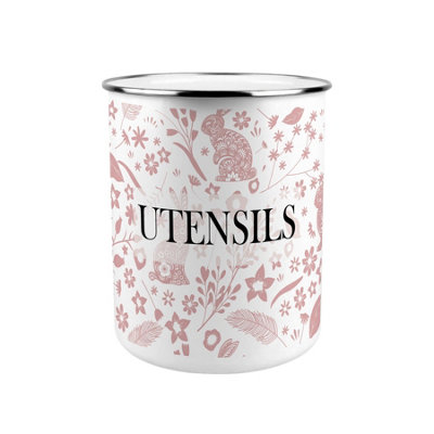 Purely Home Pink Wild Rabbits Kitchen Utensil Holder