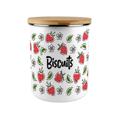 B&Q -  Strawberry Flowers Extra Large Biscuit Tin