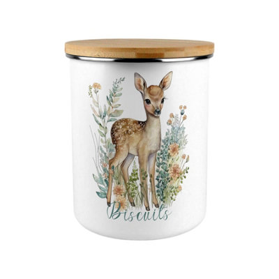 B&Q -  Floral Deer Extra Large Biscuit Tin