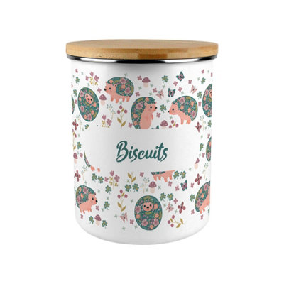 B&Q -  Hedgehogs & Flowers Extra Large Biscuit Tin