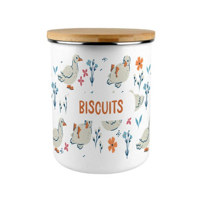 B&Q -  Ducks & Flowers Extra Large Biscuit Tin