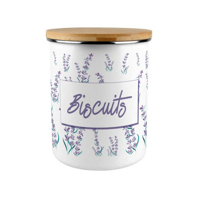 B&Q -  Lavender Print Extra Large Biscuit Tin