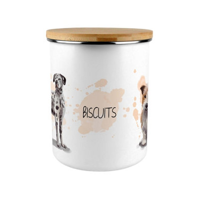 Illustrated Dogs Biscuit Storage Tin - 2.7L Extra-Large Kitchen Container - Image 2