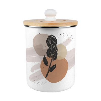 B&Q -  Proteas Flowers Food Waste CaddyMetal 2L Decorative Kitchen Compost Bin