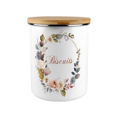 B&Q -  Floral Wreath Extra Large Biscuit Tin
