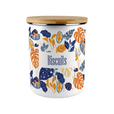 Purely Home Tropical Leaves Extra Large Biscuit Tin from B&Q