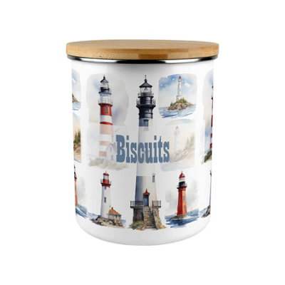 Purely Home Lighthouses Extra Large Biscuit Tin from B&Q