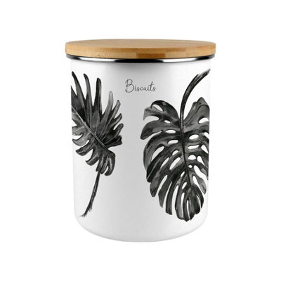 B&Q -  Painted Leaves Extra Large Biscuit Tin