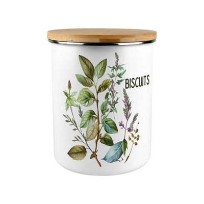 Purely Home Watercolour Herbs Extra Large Biscuit Tin from B&Q
