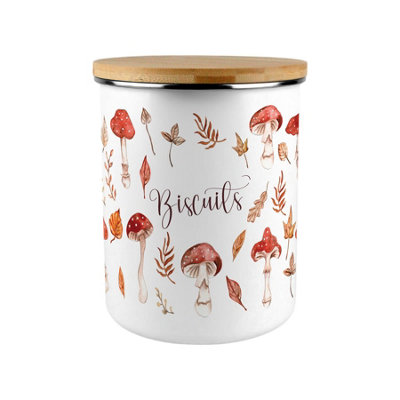 Purely Home Watercolour Mushrooms Extra Large Biscuit Tin - Red - Image 4