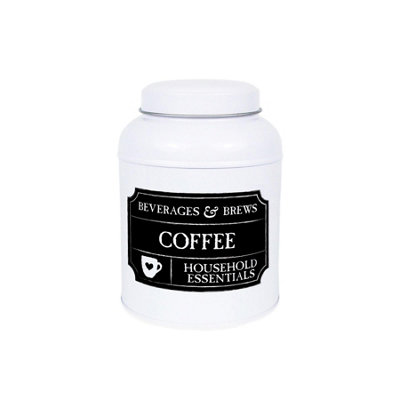 B&Q -  Coffee CanisterBlack Chalkboard-Style Small Domed Kitchen Storage Tin