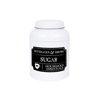 B&Q -  Sugar CanisterBlack Chalkboard-Style Small Domed Kitchen Storage Tin