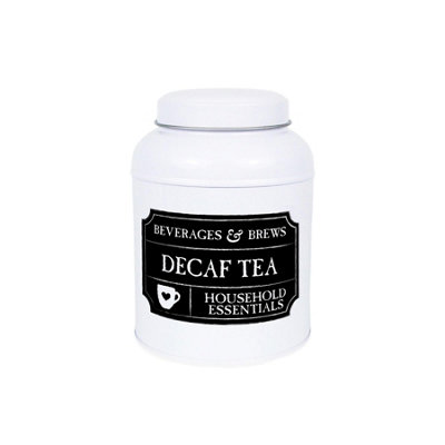 Purely Home Decaf Tea Canister - Black Chalkboard-Style Small Domed Kitchen Storage Tin - Decaf Tea - Image 4