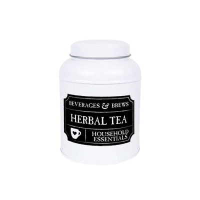 Purely Home Decaf Tea Canister - Black Chalkboard-Style Small Domed Kitchen Storage Tin - Herbal Tea - Image 3