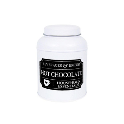 Purely Home Decaf Tea Canister - Black Chalkboard-Style Small Domed Kitchen Storage Tin - Hot Chocolate - Image 3