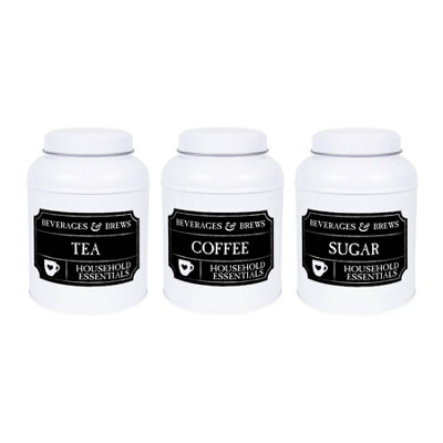 Purely Home Decaf Tea Canister - Black Chalkboard-Style Small Domed Kitchen Storage Tin - Tea, Coffee & S - Image 3
