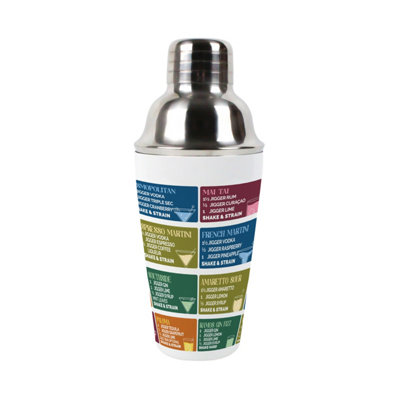 Purely Home Stainless Steel Cocktail Shaker & Strainer 550Ml - Cocktail Recipes - Multicoloured - Image 3