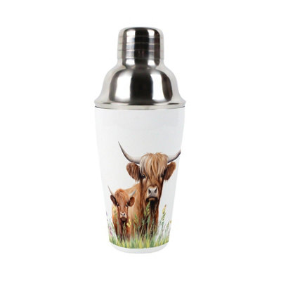 Highland Cow & Calf - Stainless Steel Cocktail Shaker & Strainer Bar Gift - Image 3