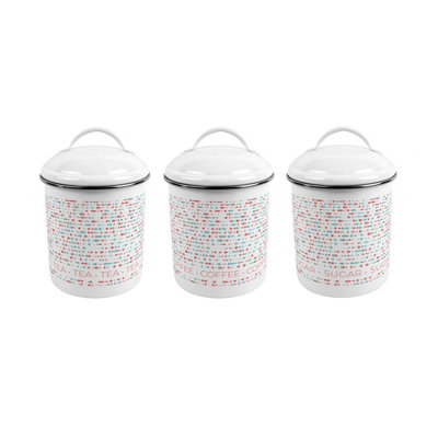 Purely Home Retro Dots Canister Set - Tea, Coffee & Sugar - Metal Kitchen Storage Containers - Multicoloured - Image 3