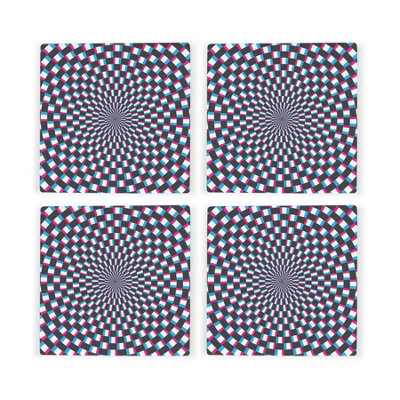 B&Q -  Spinning Optical IllusionSet Of 4 Square Ceramic Coasters