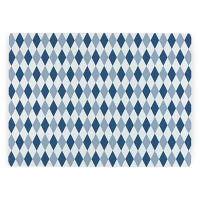 Purely Home Blue Argyle Textured Glass Worktop Protector - Large Kitchen Chopping Board - Blue - Image 3
