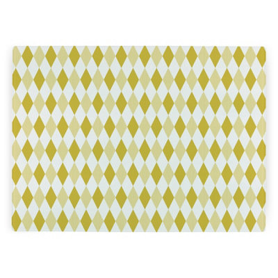 Purely Home Yellow Argyle Textured Glass Worktop Protector - Large Kitchen Chopping Board - Yellow - Image 3