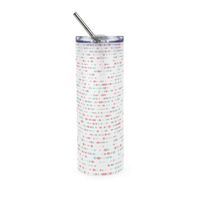 Purely Home Retro Dots Frosted Glass Travel Flask With Straw - Image 3
