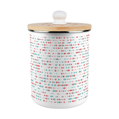 Purely Home Retro Dots Food Waste Caddy - Metal 2L Decorative Kitchen Compost Bin - Red - Image 3