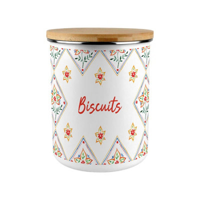 Purely Home Diamond Flowers Extra Large Biscuit Tin - Multicoloured - Image 4