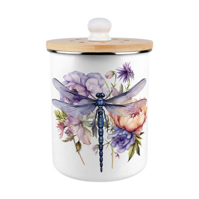 B&Q -  Dragonfly Food Waste CaddyMetal 2L Decorative Kitchen Compost Bin