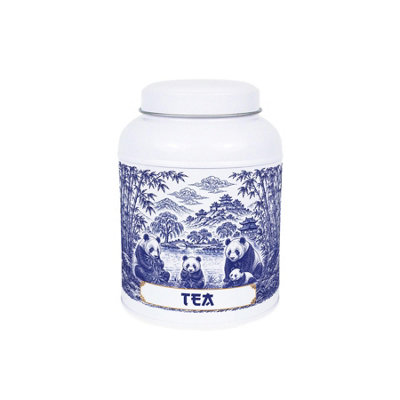 B&Q -  Forest Pandas Tea CanisterSmall Domed Lid Kitchen Storage Tin