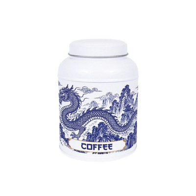 B&Q -  Dragon Temple Coffee CanisterSmall Domed Lid Kitchen Storage Tin
